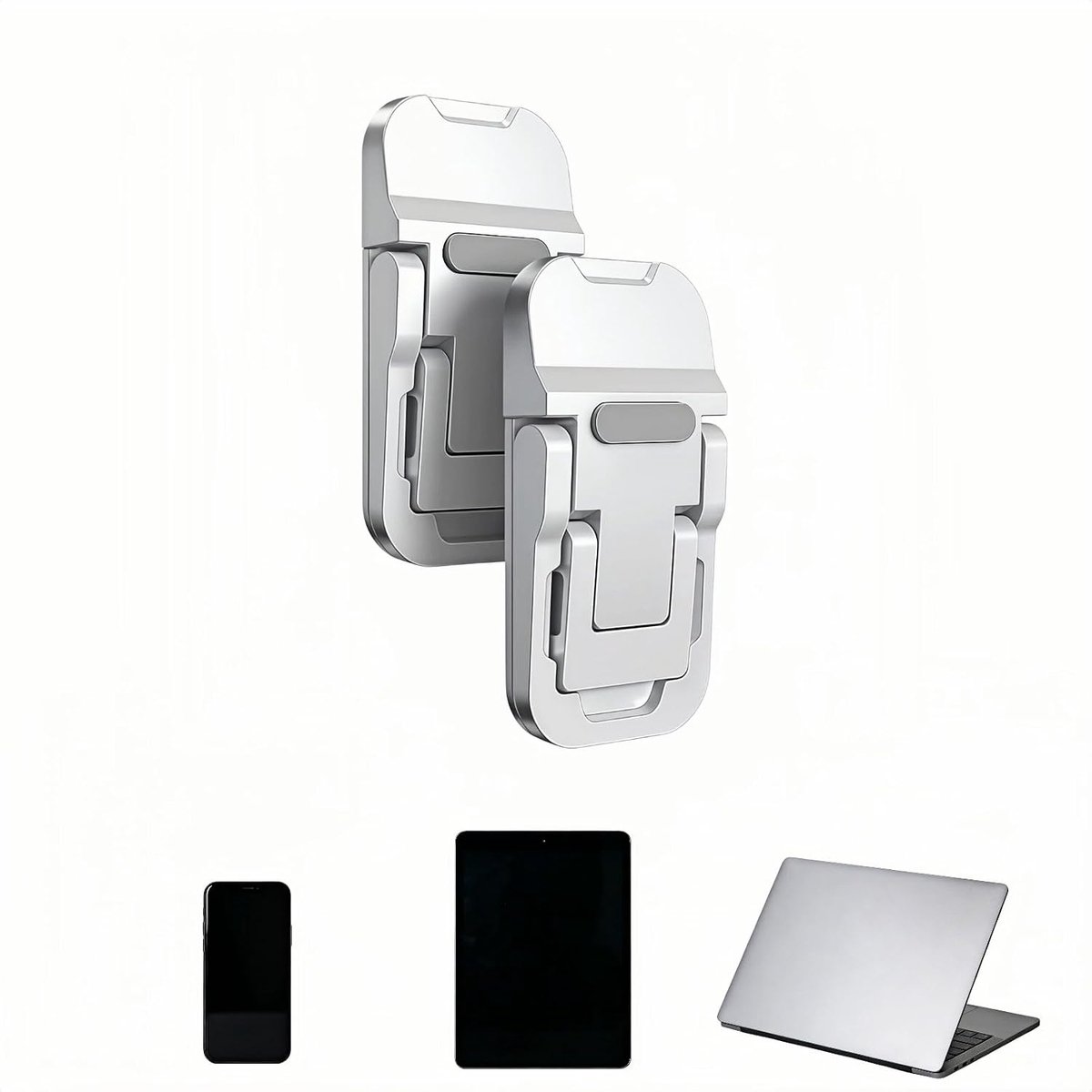Set van twee draagbare toetsenbordstabilisatoren, verstelbare hoek, opvouwbaar, onzichtbare laptopstabilisatoren, Geschikt voor desktops, antislip en warmteafvoerend.