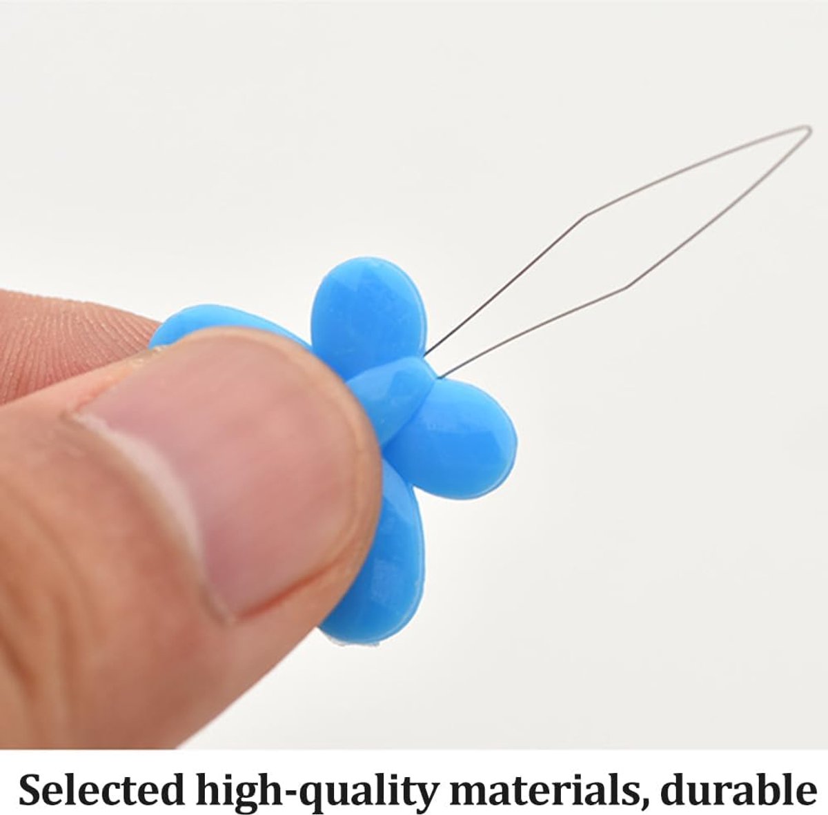 14 stuks naald piercing machine, staaldraad vlinder vorm plastic naald machine, gemakkelijk in te voegen hand naad naald voor naaimachines, hand naad kruisborduurde reparatie kleding (blauw)
