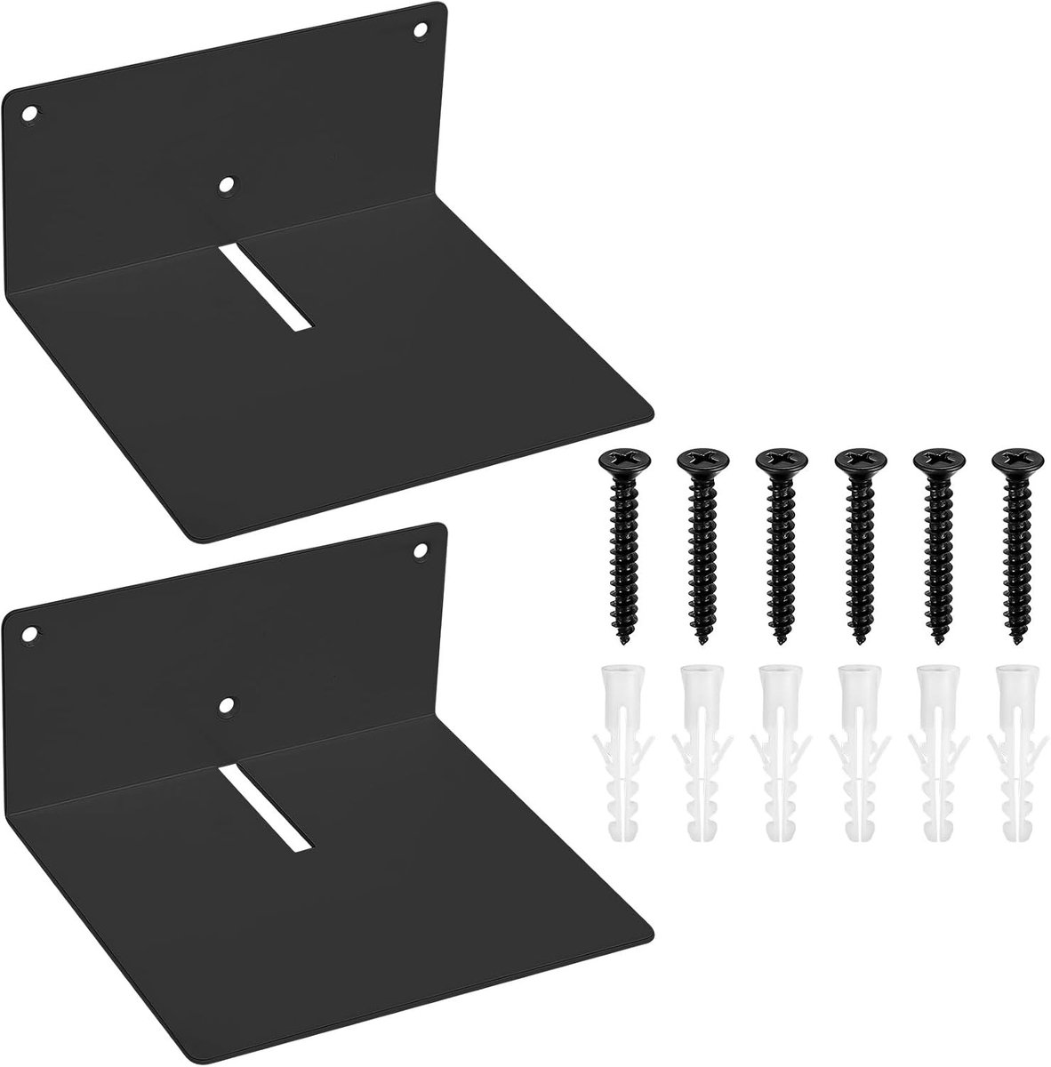Set van 2 metalen zwevende wandplanken, ideale opbergoplossing voor kleine muren en decoratie