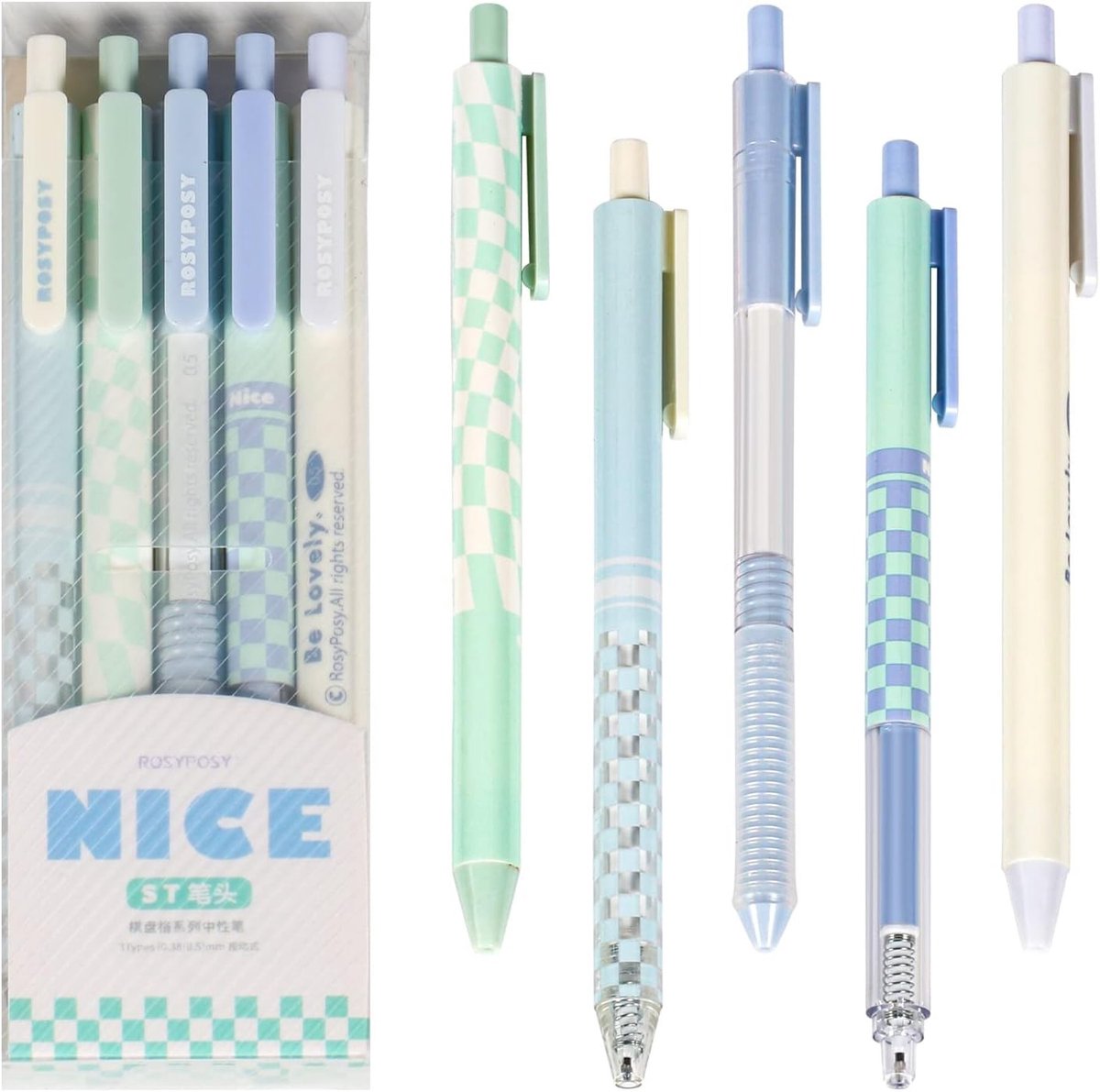 Set van 5 Herbruikbare Balpennen - Zwarte Gelpennen voor Schrijven, Journaling en Kantoorgebruik