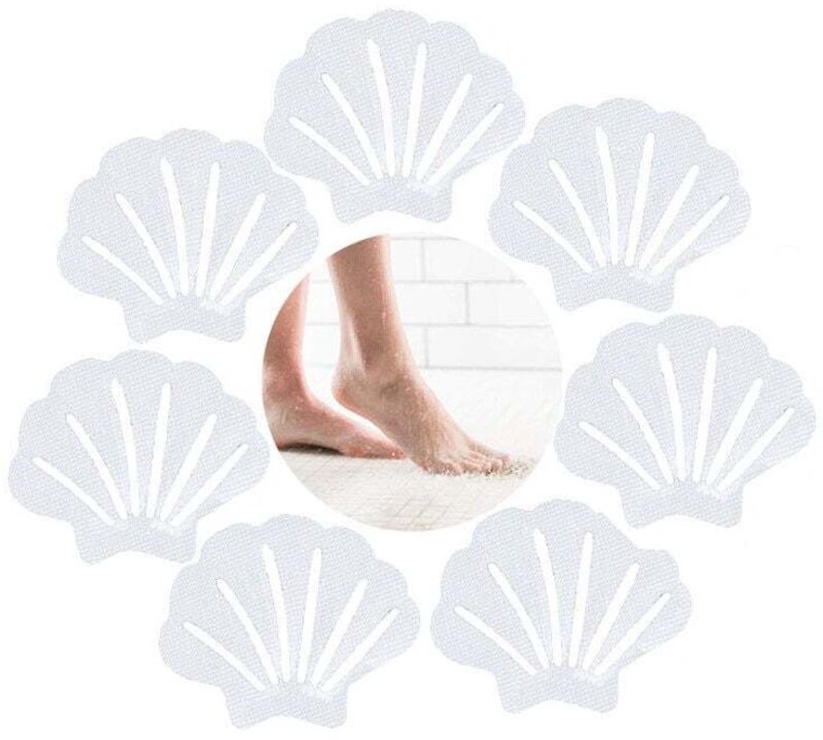 Verpakking van 20 antislip douchestickers, antislip veiligheidsstrips geschikt voor badkuipen en doucheruimtes, zelfklevende strips, waterdicht, transparant (79 cm)