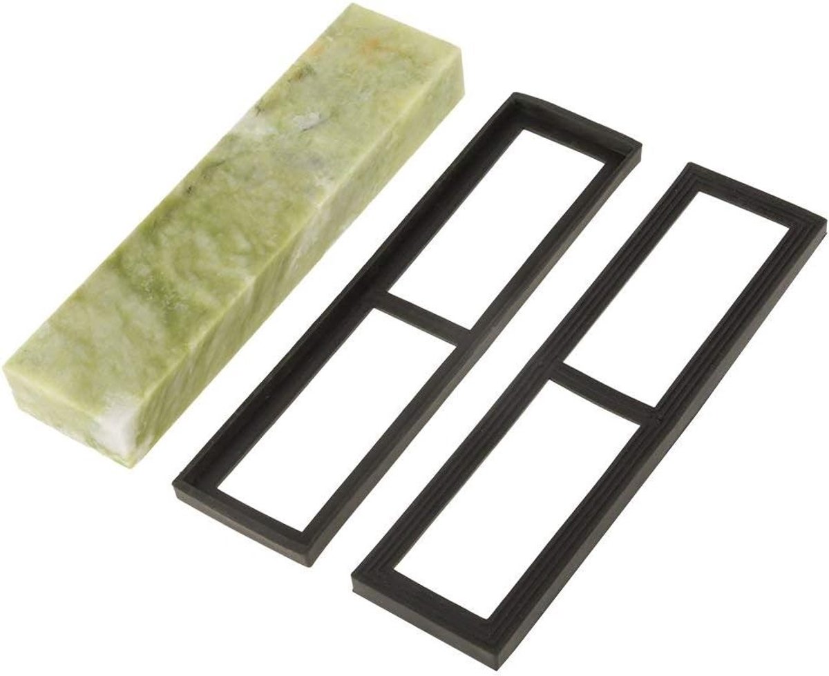 Professionele Slijper voor Keukenmessen, 200 x 50 x 25 mm, Fijnkorrelige Slijpkorf met Afvoergleuf voor Perfecte Polijstresultaten