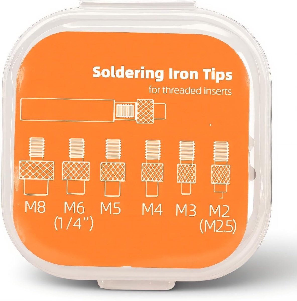 Universele Heat Set Insert Kit met M2 M2.5 M3 M4 M5 M6 M8 Schroefdraad Inserts en Soldering Iron Tips voor Precisiewerk