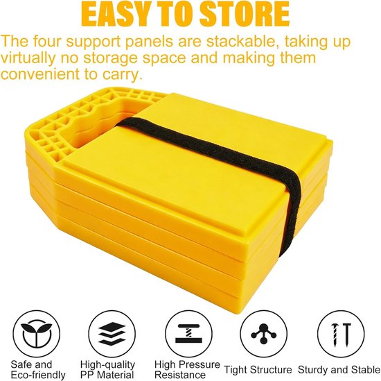 4 stuks steunplaten voor caravans, 23 x 17 x 2 cm, onderleggerplaten voor caravans, steunplaten, stapelbaar met handgreep, krikpads, stabilisator, steunplaten voor caravans, campers en — afbeelding 3