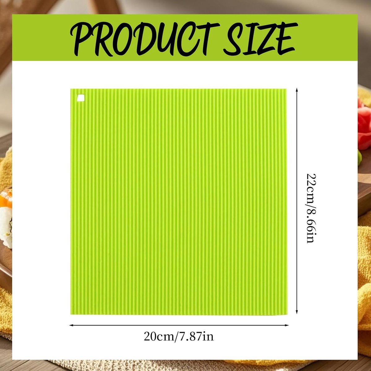 20 x 22 cm, groen | Siliconen rolmat voor beginners, professionals, koken, feesten, sushi en Japans eten — cadeau in Cadeau-ideeën - foto 2