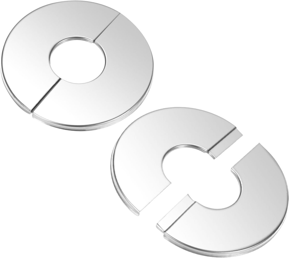 2-Pack Muur Split Flens, voor 0,9 Inch/22mm OD Buis 304 Roestvrijstaal Rozet Plaat Rond Zelfklevend Leidingwerk Afdekplaten voor Waterleiding/Kraan