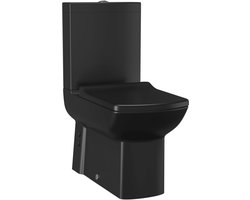 Creavit Lara staande Toiletpot met Bidet - Muur/onderuitgang - Houtskool Zwart