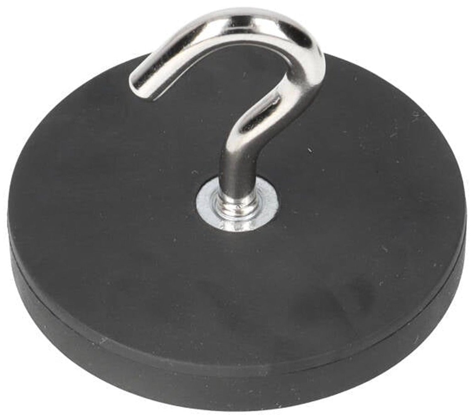 Neodymium Haakmagneet Ø43 x 6 mm N40 stalen pot rubber ommanteld M4 – 3 stuks