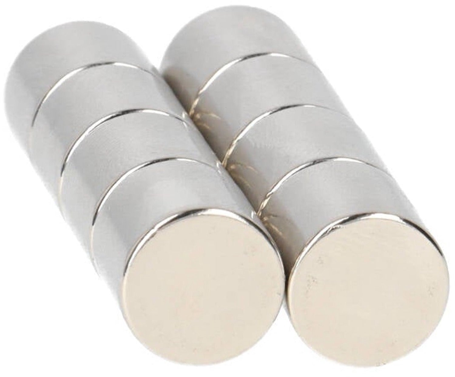 Neodymium Schijfmagneet Ø12 x 12 mm N48 NiCuNi – 6 stuks