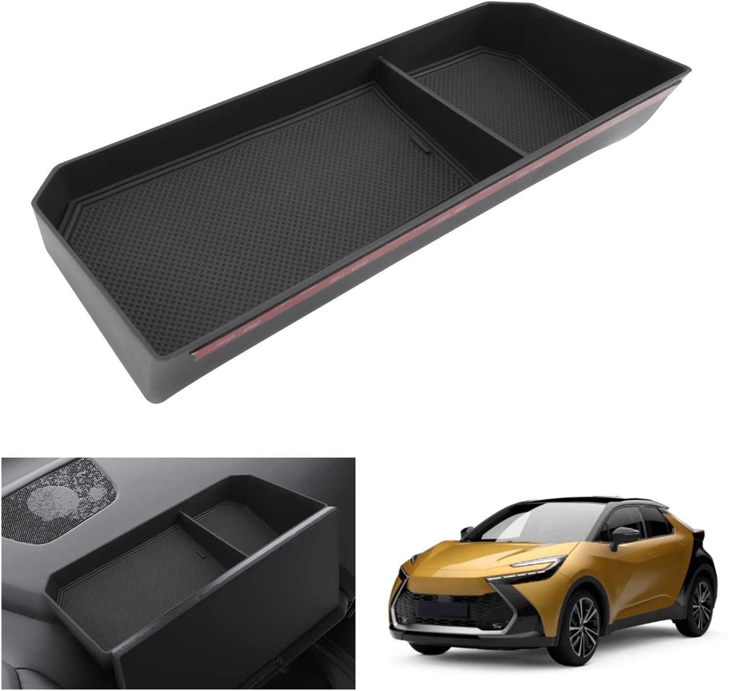 Compatibel met nieuwe C-HR Hybrid PHEV 2024 2025 12,3" Middenconsole-Opbergbox, CHR 2024 achter de 12,3 inch Touchscreen-planken Organizer Tray, C-HR 2024 Accessoires