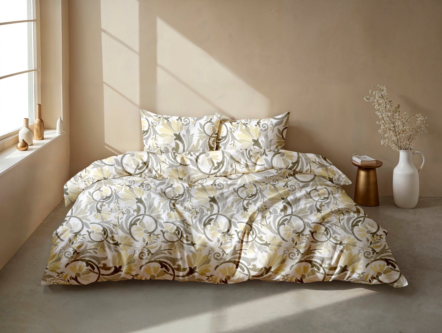 Zohome Amaury Dekbedovertrek - Naturel - Dekbedhoes van 100% Katoen-Flanel - Abstract - 1 sloop 60/70 cm - AW25 Amaury Natural