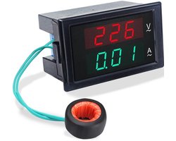 Digitale Ampèremeter Voltmeter Stroommeter Spanningsmeter AC 80-300V 100A Stroom Spanning Ampere Voltage Paneelmeter LED Display met Gesloten Type CT