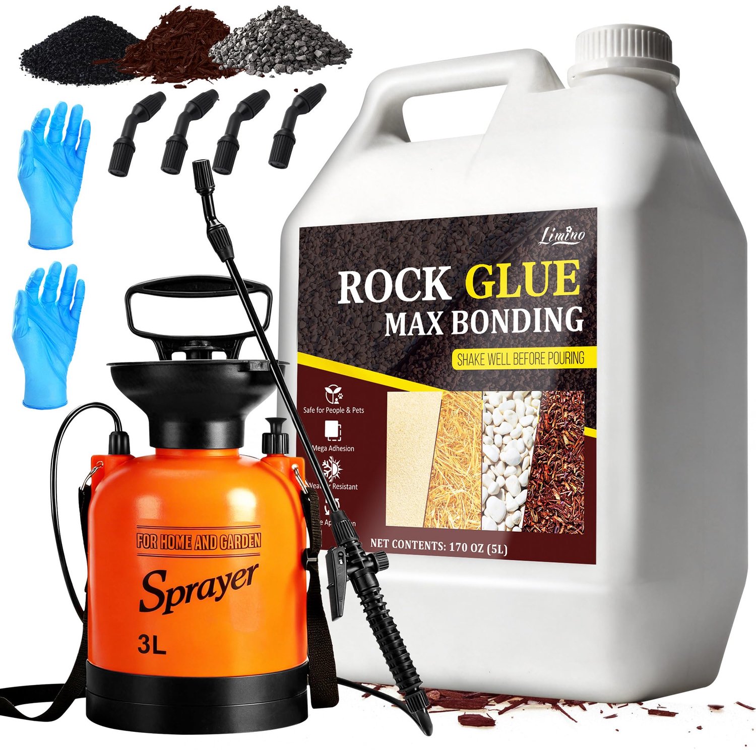 Transparante Mulch Lijm met Spuit, 5 Liter