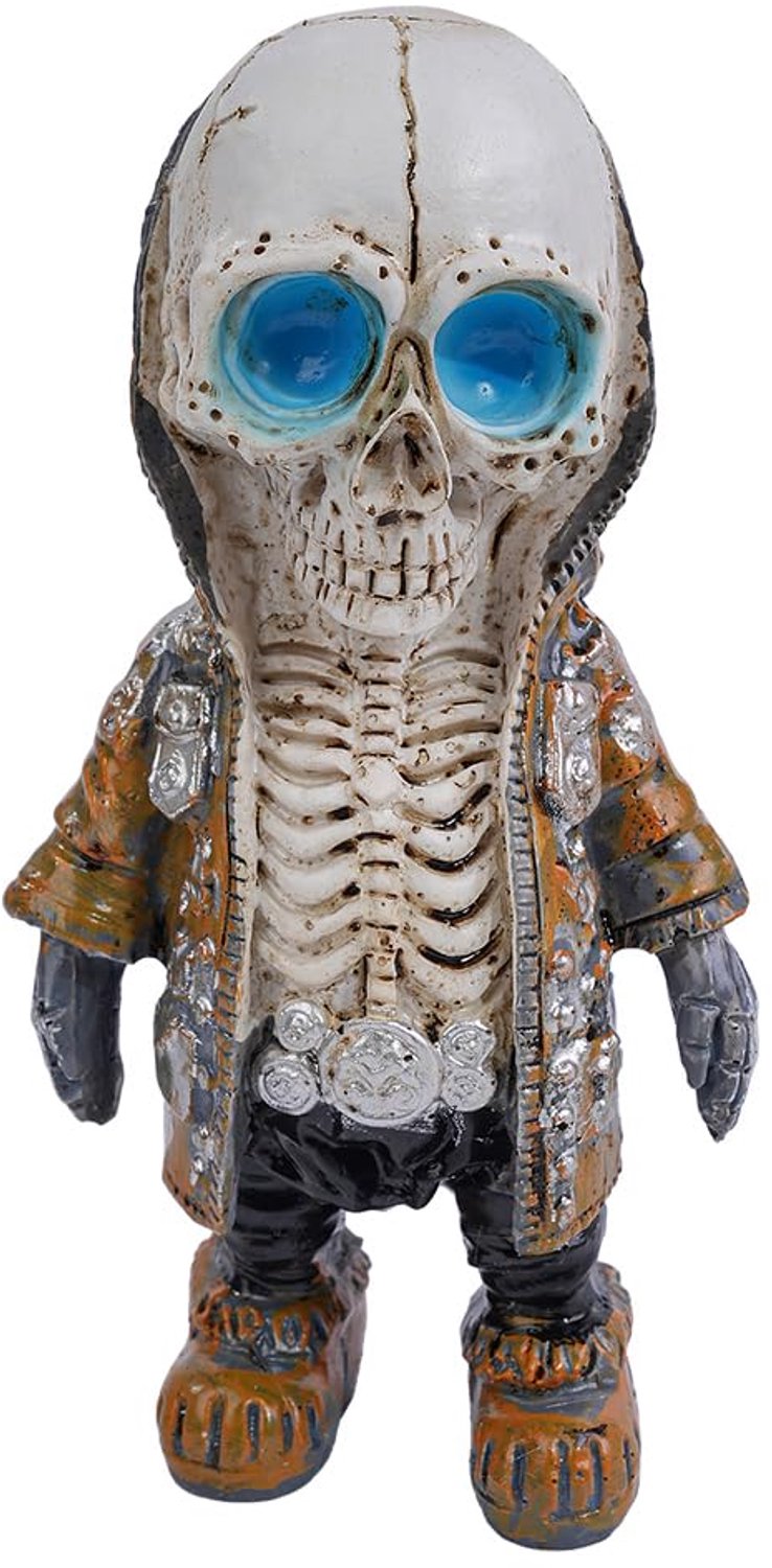 Coole Hars Skeletfiguur - Gothic Skull Sculptuur voor Decoratie