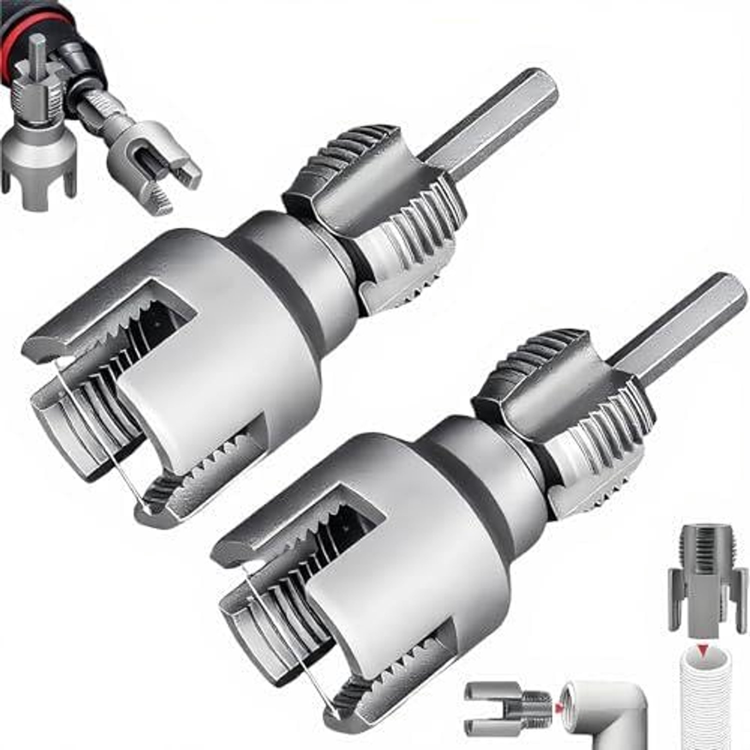 Set van 2 Gewindeschneiders voor PVC Buizen (1/2 en 3/4 inch)