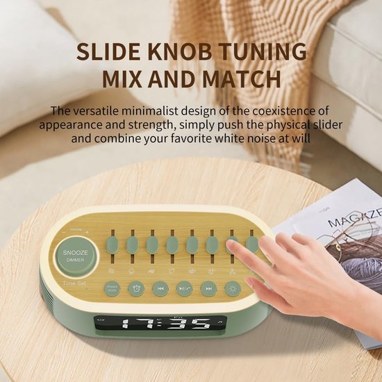 Wit Ruis Machine met Bluetooth en Nachtlamp — afbeelding 3