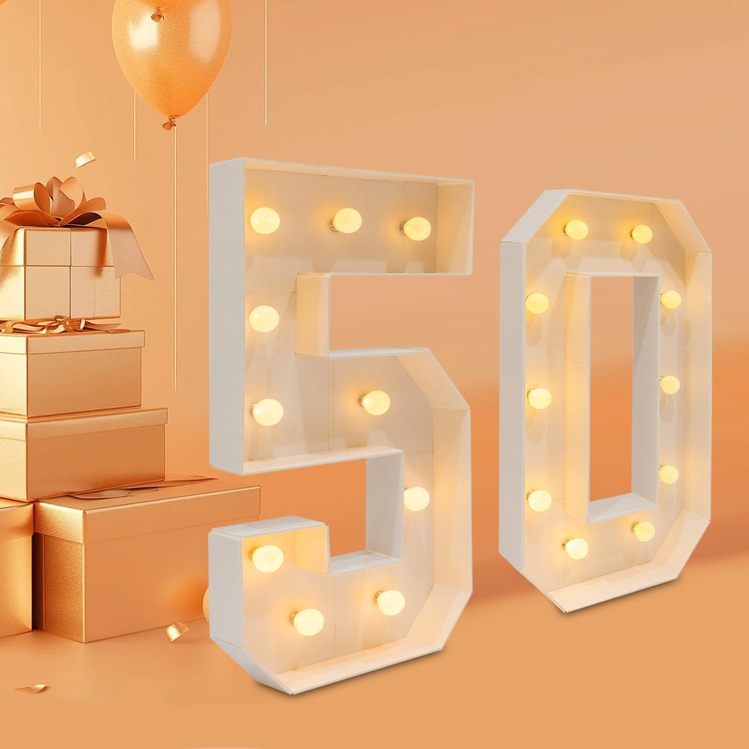 LED Nummerlamp voor verjaardag - Nummer 50