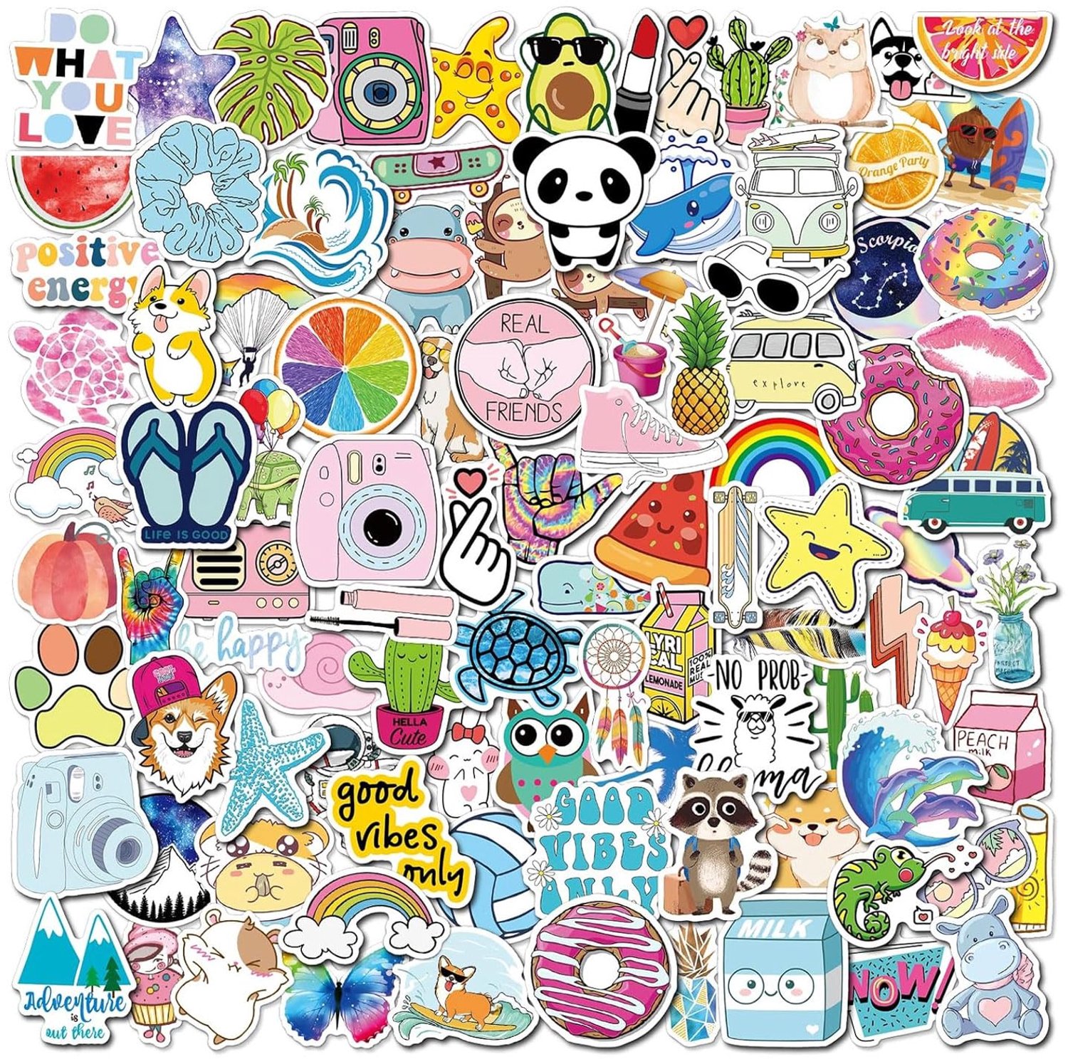 Set van 100 Waterfles Stickers voor Creatieve Projecten