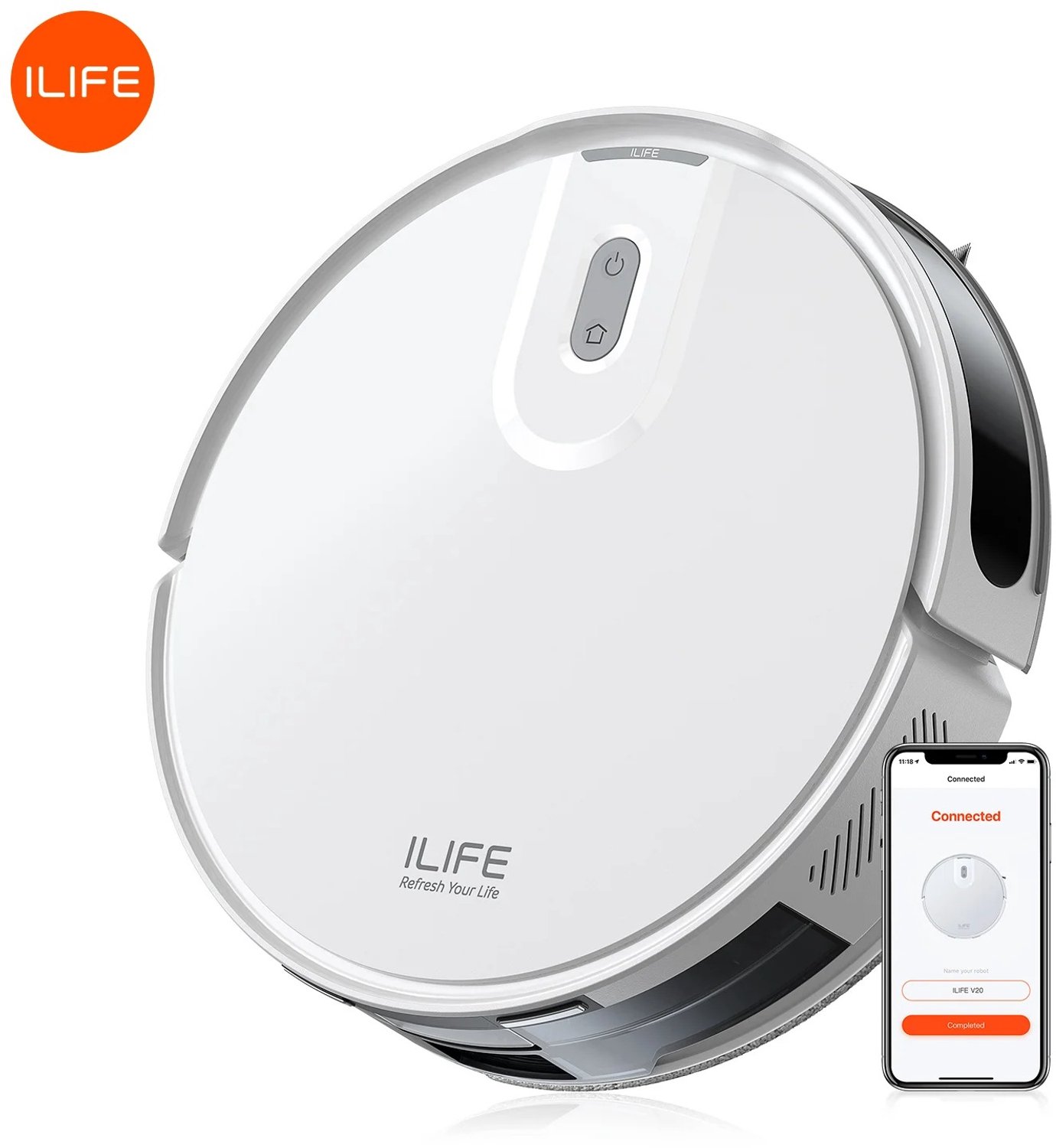 ILIFE - V20 Robotstofzuiger - Automatische stofzuiger met dweilfunctie - Slimme lasernavigatie - Robotstofzuiger met dweilfunctie