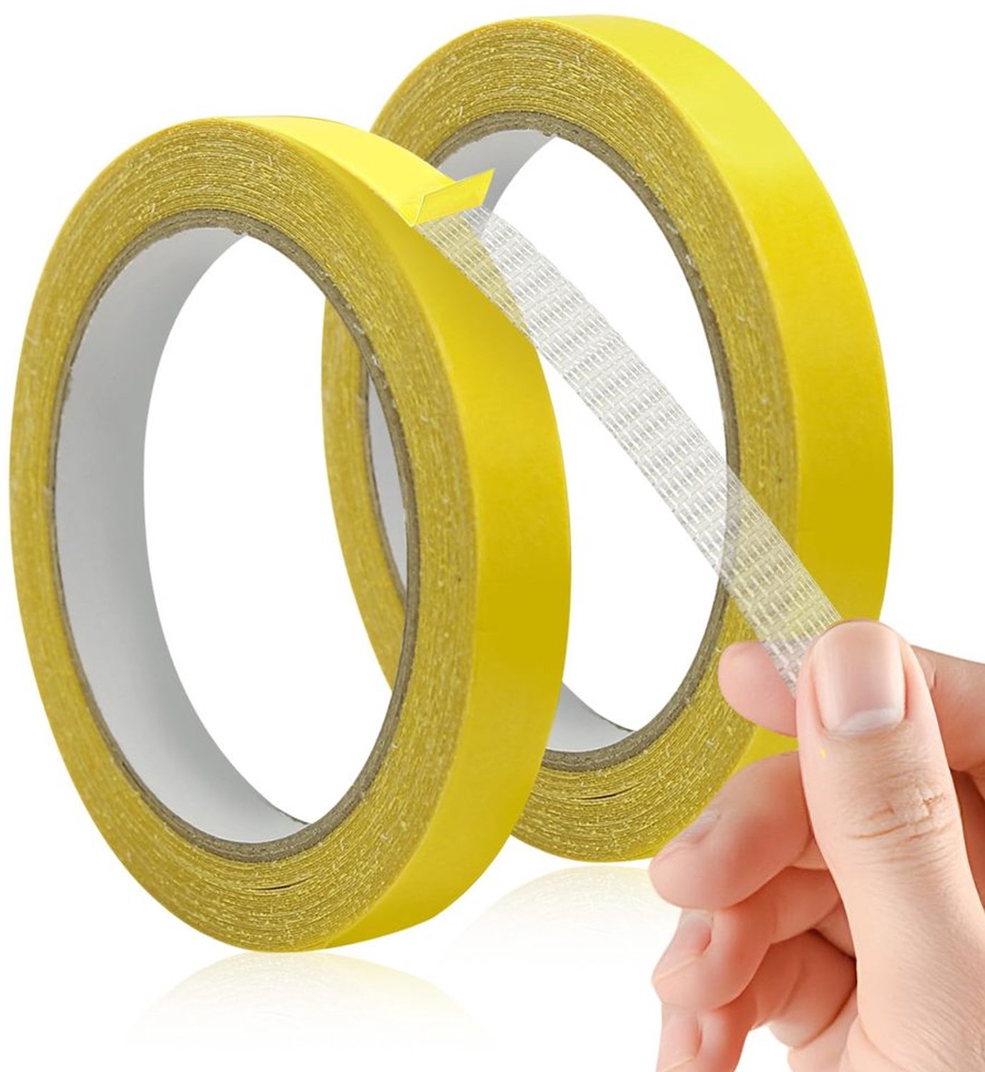 Textieltape Dubbelzijdig - 2 Stuks - Extra Sterke Zoomband - Voor Broeken/Kleding - Zonder Naaien/Strijkijzer - Versterkt Vezelgaas