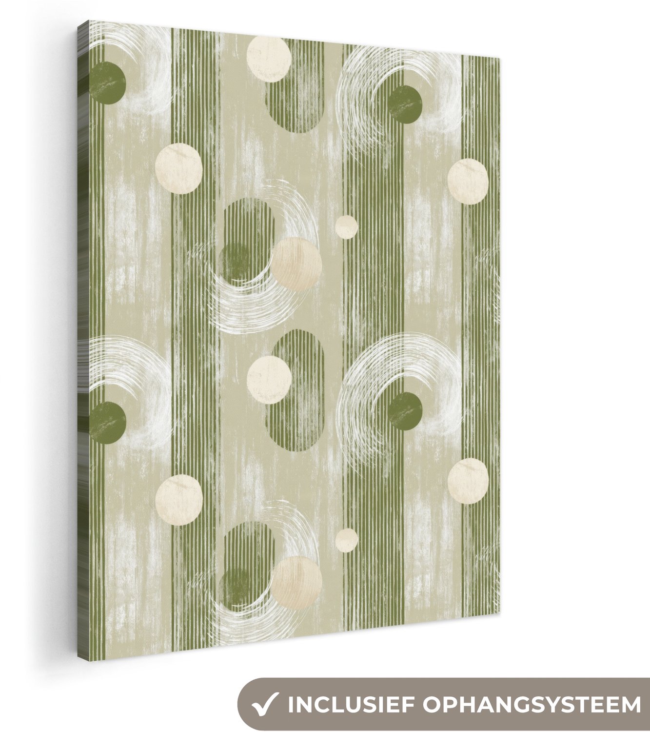 Canvas schilderij 70x100 cm - Exclusieve wanddecoratie Artistiek - Modern - Groen - Muurdecoratie woonkamer - Slaapkamer decoratie - Kamer accessoires - Schilderijen op canvas