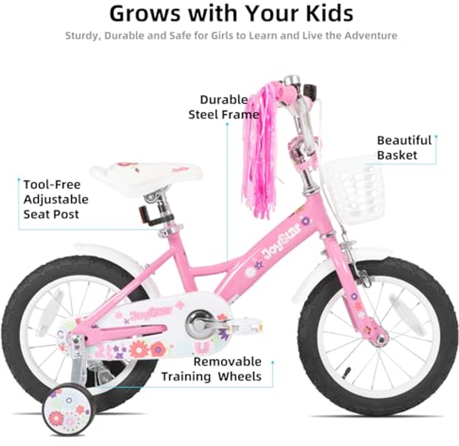 Kinderfiets voor Meisjes - 12 Inch met Stabilisatie - Roze
