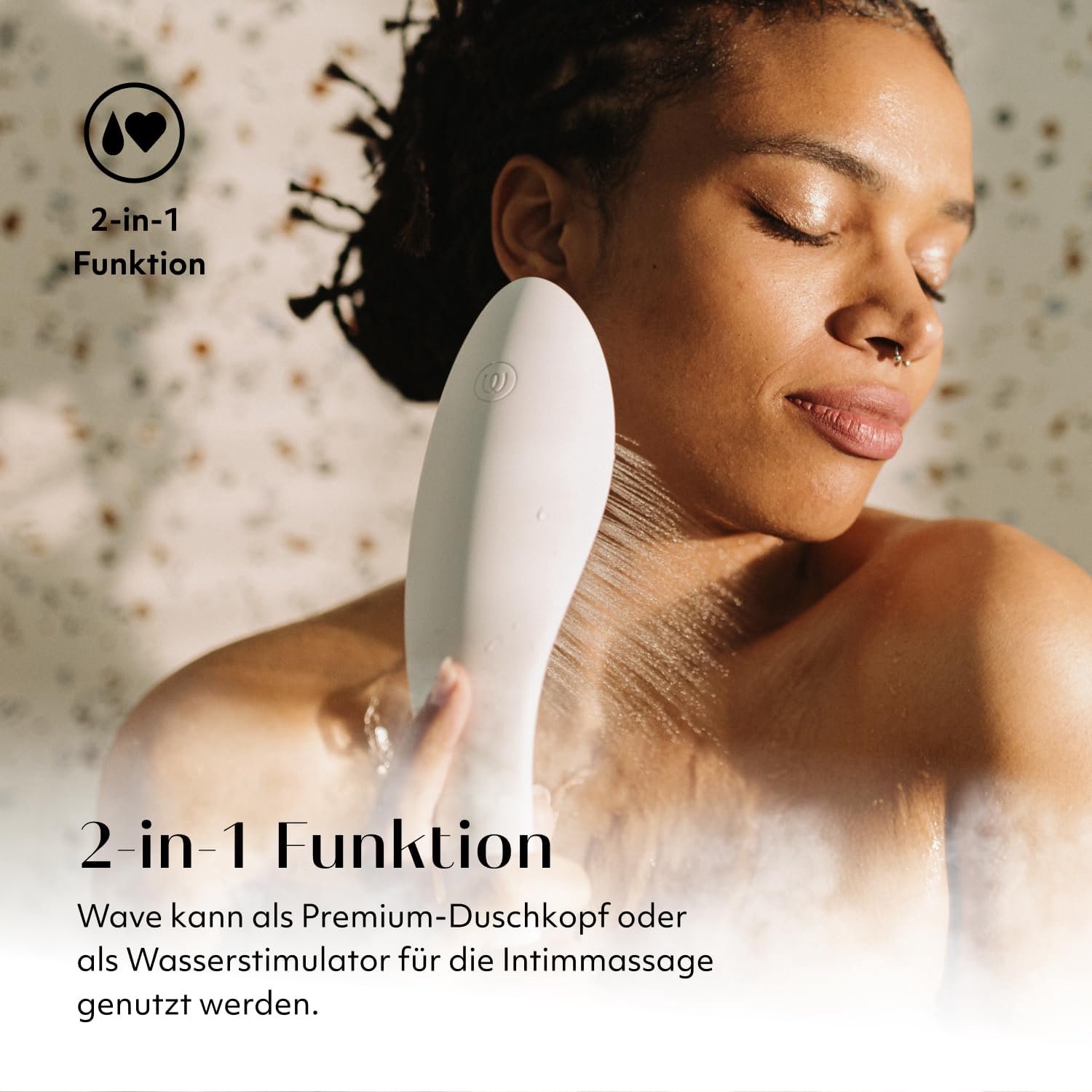 Douchekop met Intieme Stimulator - 3 Waterstraalpatronen - Wit