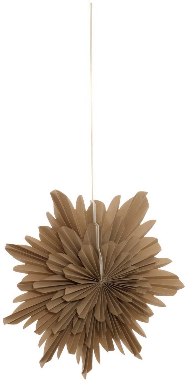 Feeric lights & Christmas Hangende versiering in de vorm van een dennenboom met bloemen, van beige papier, 30 cm