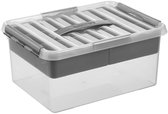 Sunware Q-line opbergbox 15L met inzetbak - 40x30x18 cm - Transparant