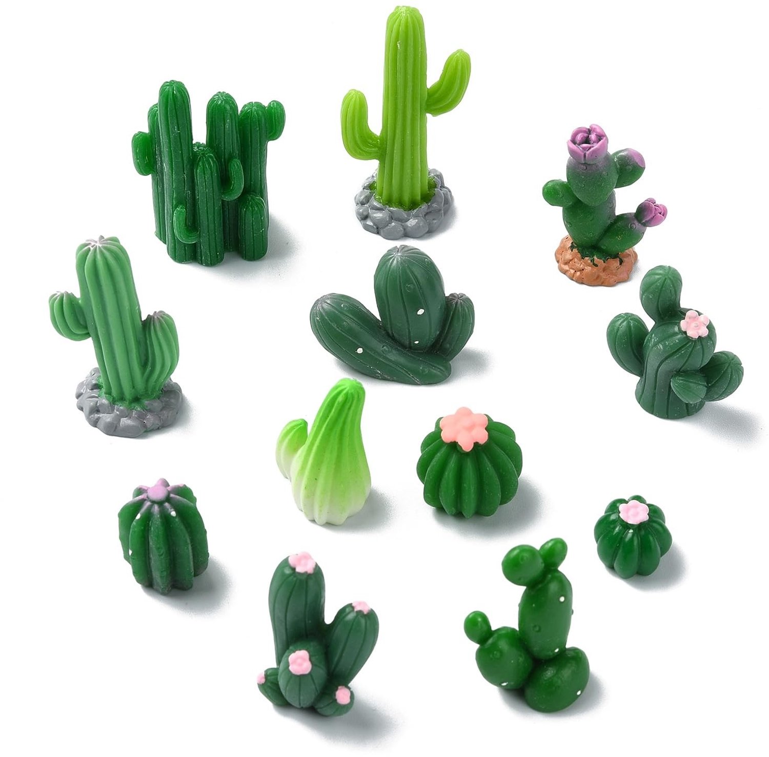 Miniatuur Hars Cactus Beeldjes voor Ambachten en Decoratie, 60 Stuks