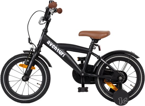 Aventuri Explorer 3.0 Jongensfiets 14 Inch - Kinderfiets voor 3 tot 5 Jaar - 95-110 cm - Met Zijwieltjes - Matzwart — afbeelding 2