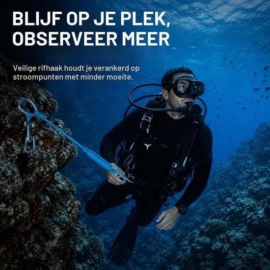 RVS Enkelhaak voor Cave Diving, Duiken met Spiraalspoel, Ideaal voor Koraalrif en Driftduiken — afbeelding 4