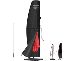 LAMUNI Parasolhoes ter bescherming van een parasol tot Ø 500 cm, 420D Oxford hoes voor parasol, waterdichte beschermhoes voor parasol, hoes voor zweefparasol, tuinparasulhoes met stang, 280x40/81/50cm