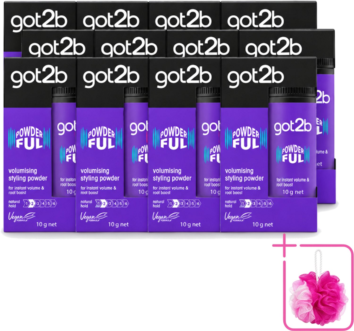 12 x Got2B - Stylingpoeder - Powderful - 10 g - Bulkverpakking - Haar volume - Douchemop - Haarkleur