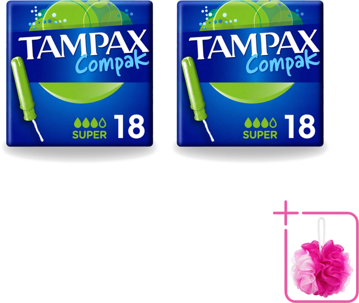 2 x Tampax Compak – Tampons – Super - Bulkverpakking - Tampon - Douchemop - Menstruatie