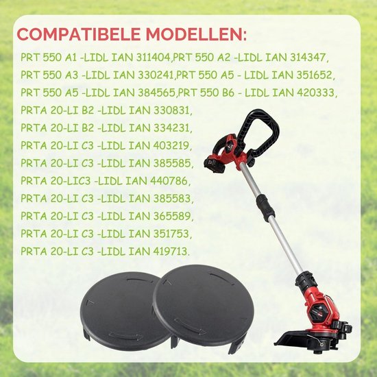 Set van 4 Spoelafdekkingen voor Vervanging van Parkside PRTA 20-Li en PRT 550 - Geschikt voor Tuinmachines en Accessoires — afbeelding 4