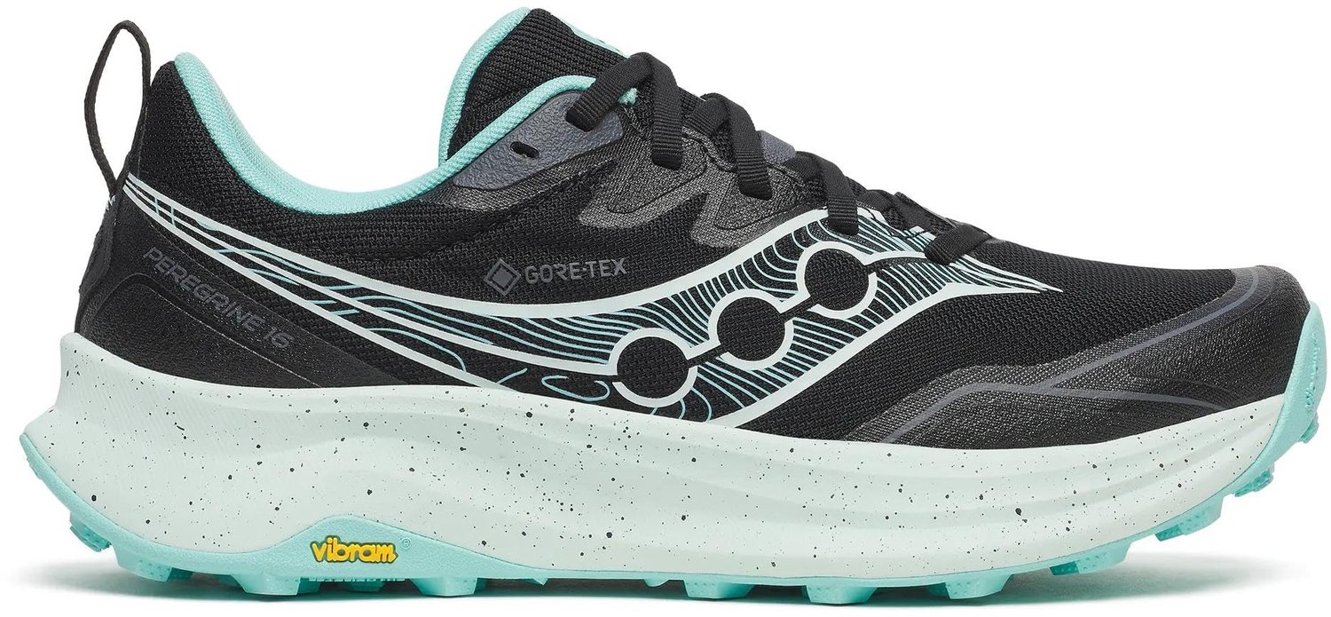 Saucony Peregrine 16 GTX Trail Hardloopschoenen Dames /aqua EU Zwart