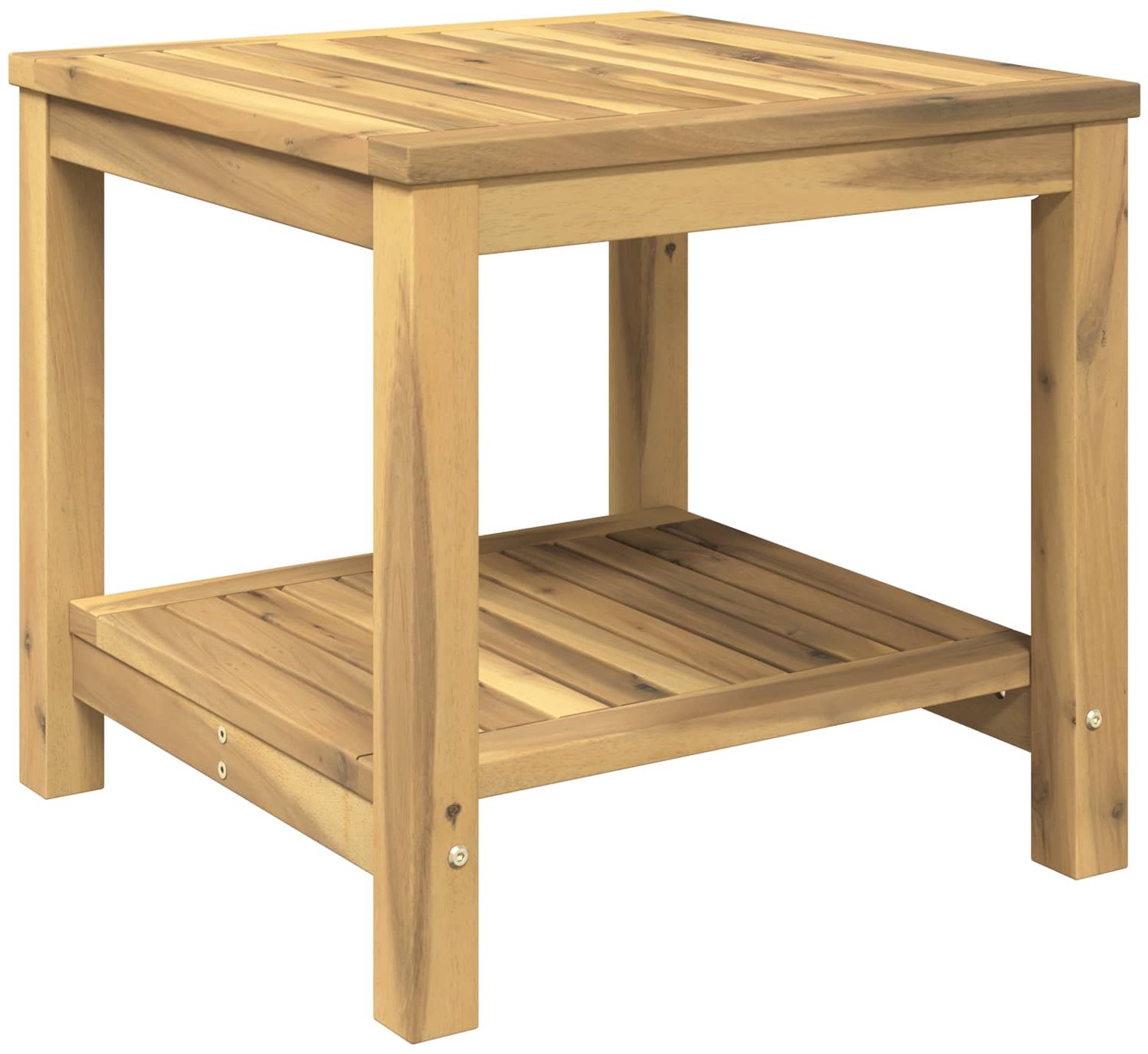 vidaXL Salontafel - Witgewassen - 48,5 - x - 49 - x - 45 - cm - Massief - Acacia - Hout