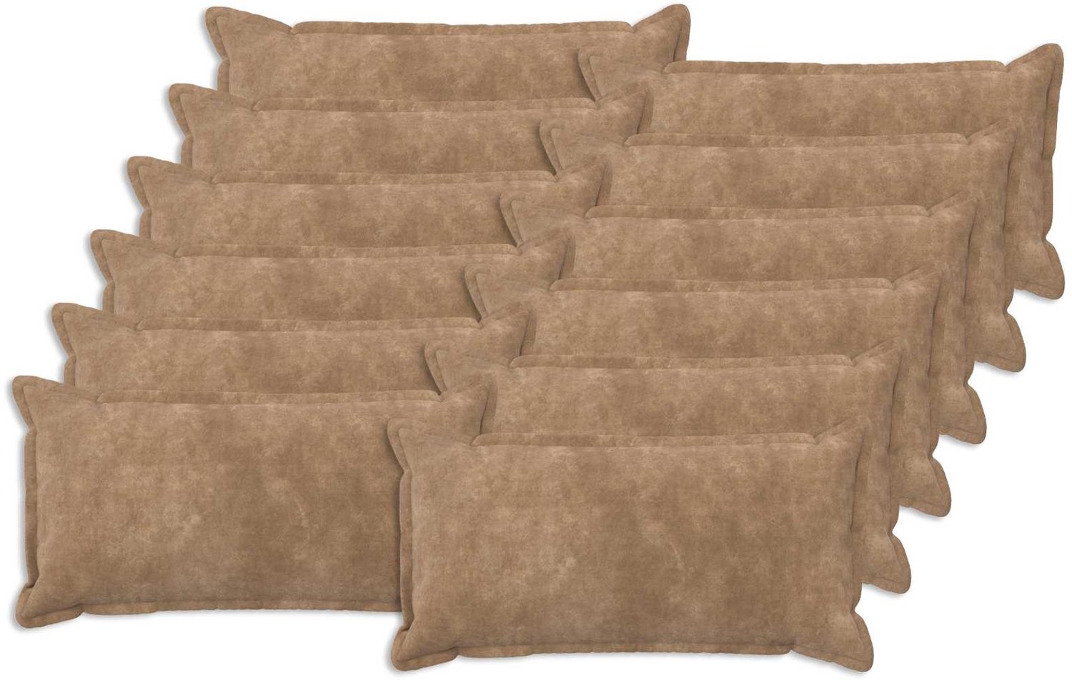 vidaXL Dekenkussen - 12 - st - HOUTEN - Taupe - 40 - x - 80 - cm - Microfiber - Fleece