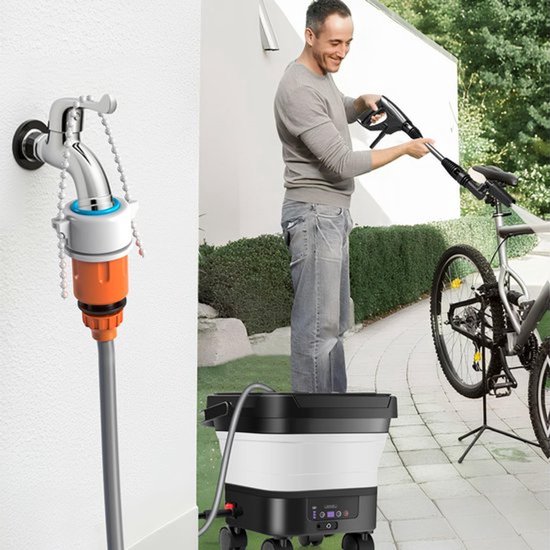 Hogedrukreiniger Draadloos - 13 Liter Vouwtank - 36 Bar Druk - 6 Liter Per Minuut Debiet - Zwart - Elektrische Reinigingsmachine — afbeelding 5