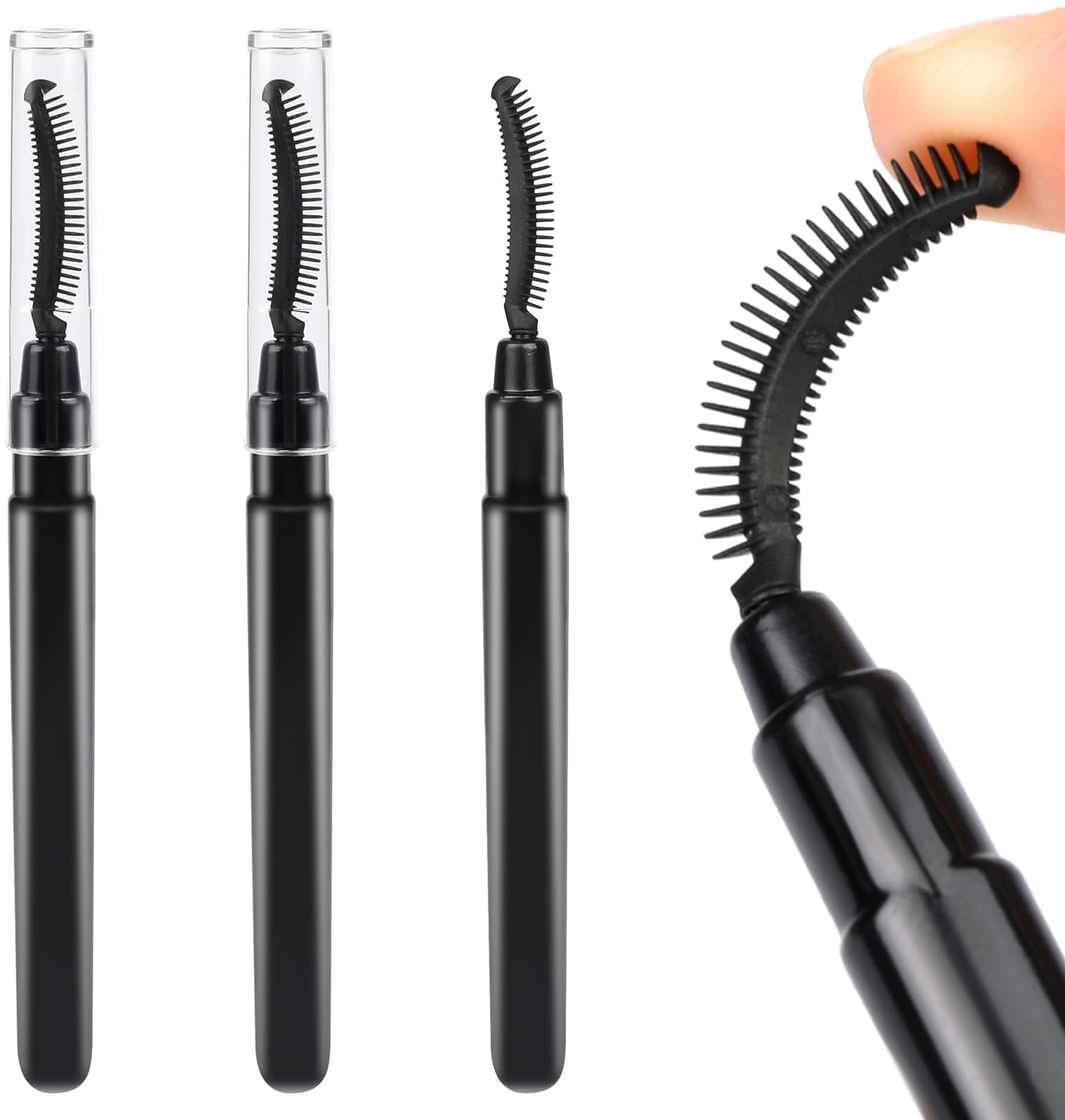 Set van 3 Wimperborstels met Stofkap - Inclusief Scheidingstool