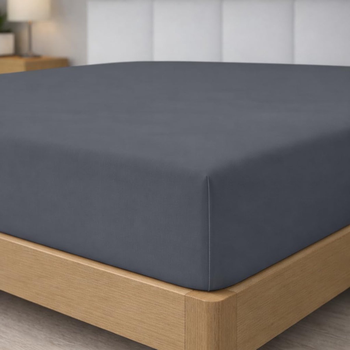 home Collection Hoeslaken, 150 x 200 x 33 cm, microvezel, polyester, geborsteld, leigrijs