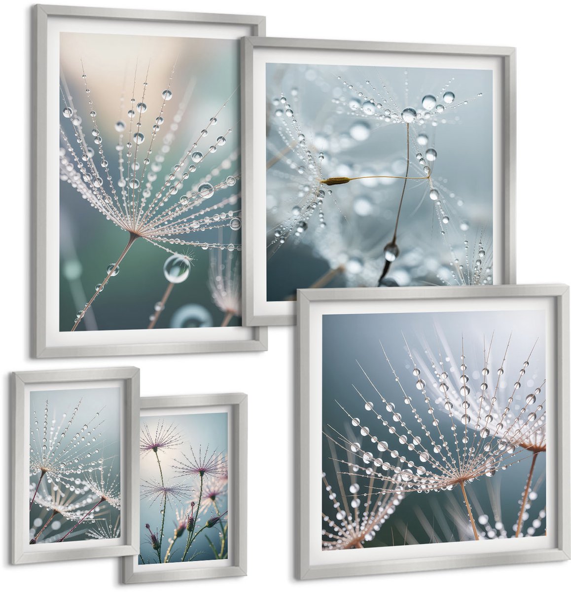 Coloray 5-Delige Schilderij Set - Lineaire Abstracte Motieven, Stijlvolle Decoratie - 20 x 30 cm - Moderne Wanddecoratie - Woonkamer - Stijlvolle Muurdecoratie