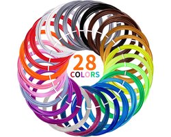 28 Kleuren 3D Pen Filament 1.75 mm PLA Compatibel Met MYNT3D SCRIB3D Pen, Elke Kleur 3M Totaal 76 Voet Bevat Glow En Sparkly Filament
