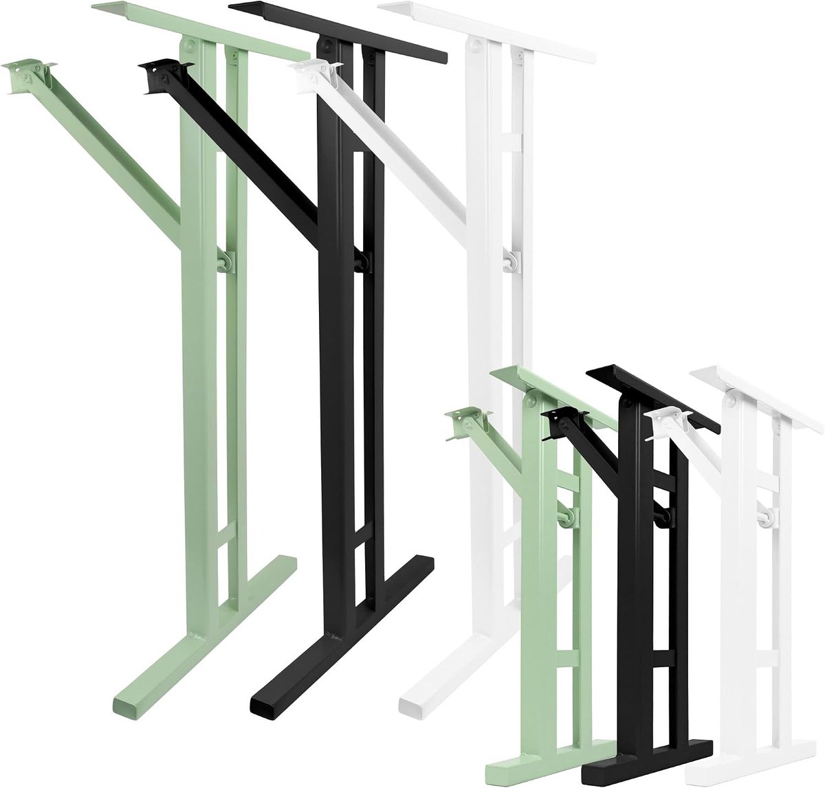 Goods Berlin Set van 2 I-vormige frames voor biertentgarnituur, zwart, 70 x 42 cm, inklapbare metalen tafelpoten voor biertafel, stabiel outdoor tafelframe voor tuin, terras en camping