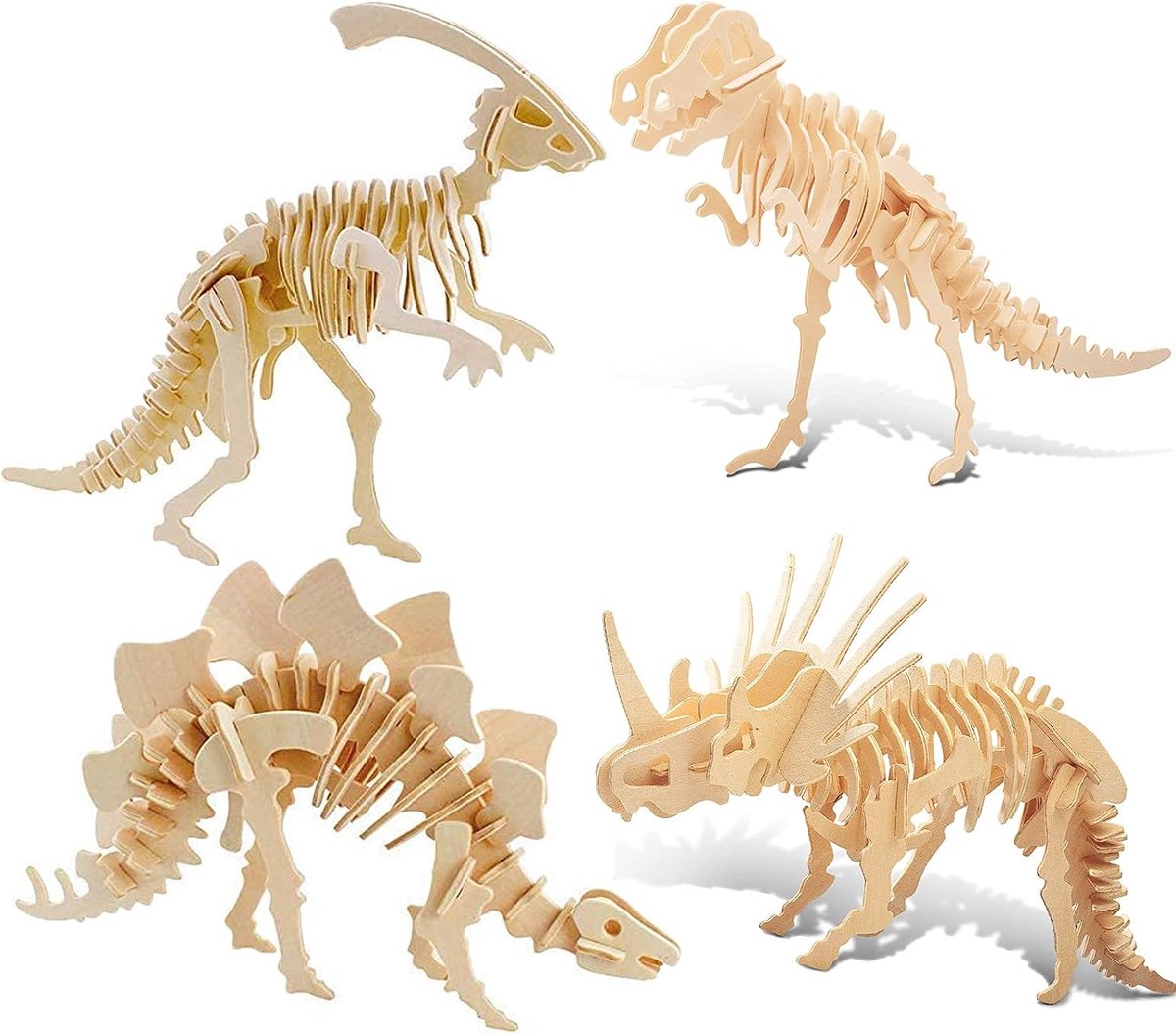3D-puzzels, dinosaurus skelet hout, 3D dinosauruspuzzels, dinosaurus van hout, 3D-houten puzzel voor kinderen, dinosaurusmodel, cadeaus voor kinderen en volwassenen