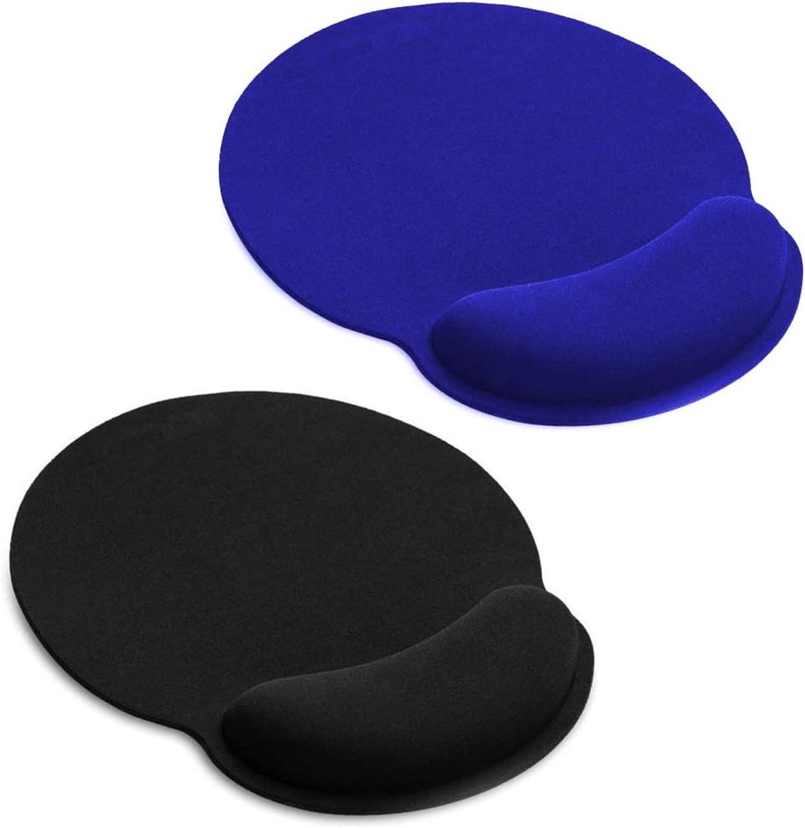 Comfortabele muismat met anti-slip rubber en foam polssteun voor computer en laptop, zwart