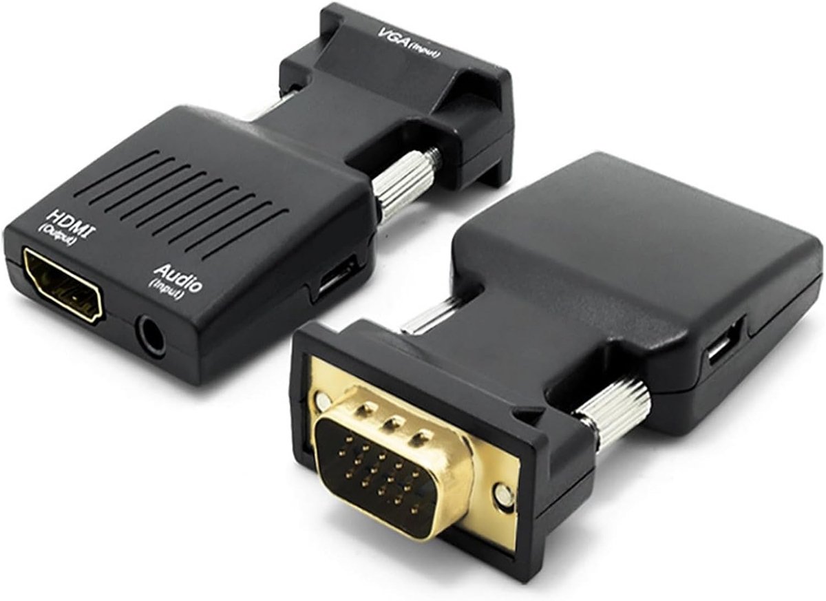 VGA naar HDMI Adapter met 3.5mm Audio Kabel en Micro USB Voeding voor Laptop en Projector 1080p 60Hz