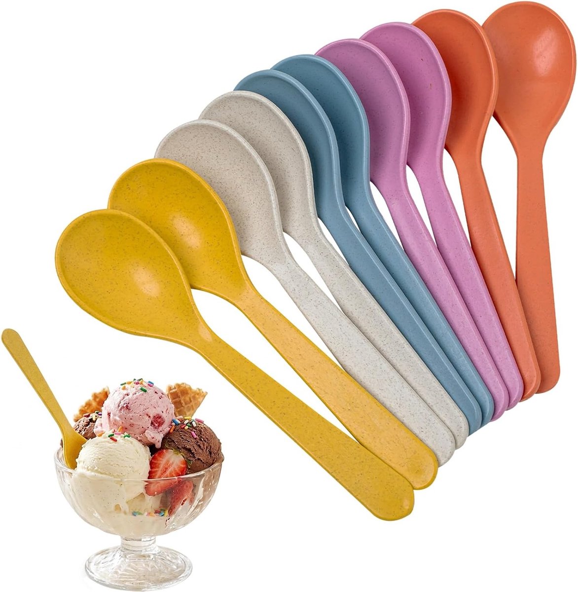 Eenvoudige Plastic Lepel voor Eieren, Koffie en Desserts - Lange en Duurzame Lepel voor Keukengebruik