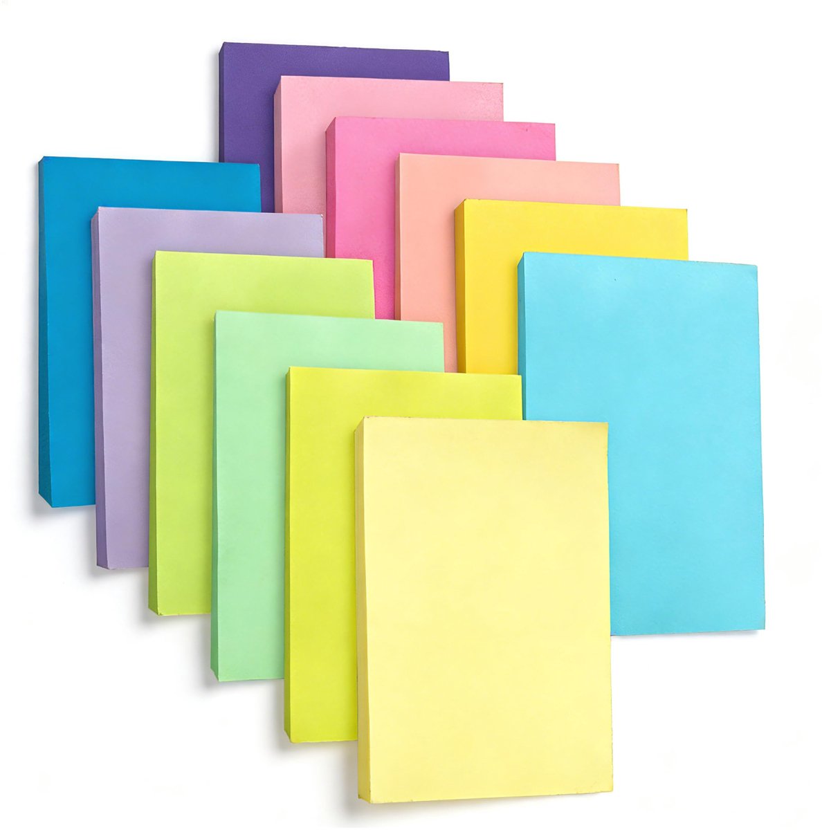 AiTodos® Sticky Notes 1200 Vel, 76x50mm, 100 Vel/Blokken, 12 Kleuren - ShopVlot